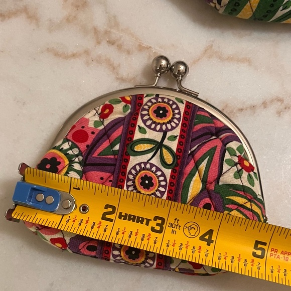 Vera Bradley Carson Floral Shoulder Bag Matching Wallet and Kiss Lock Coin Bag - Picture 7 of 15